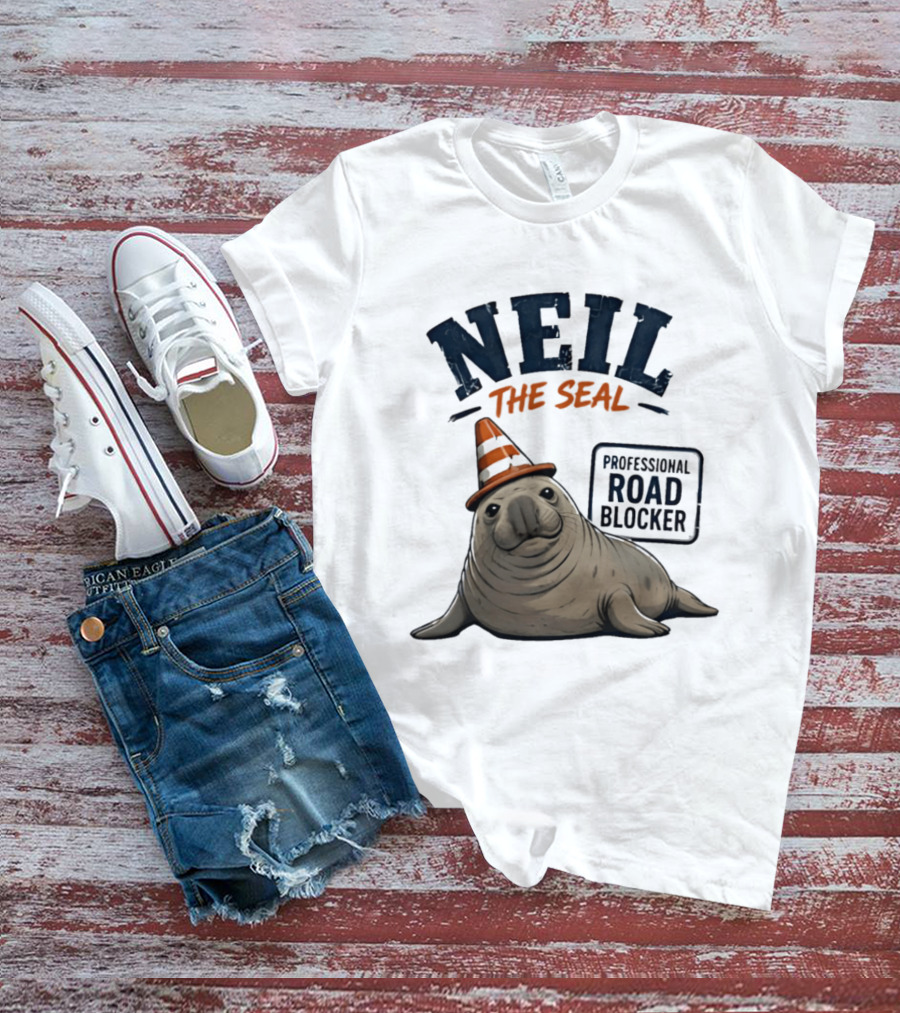Neil The Seal Traffic Cone Hat Professional Road Blocker T-Shirt