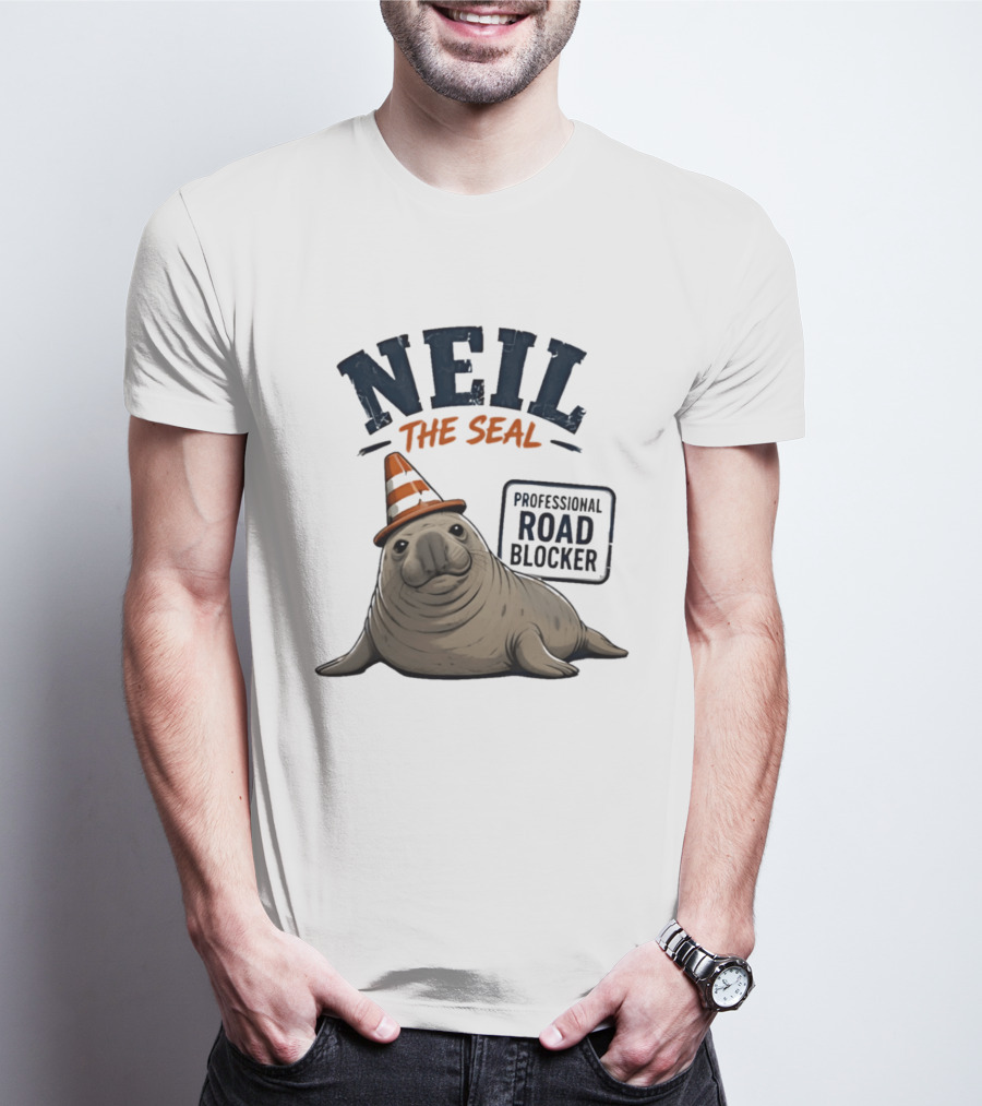 Neil The Seal Traffic Cone Hat Professional Road Blocker T-Shirt