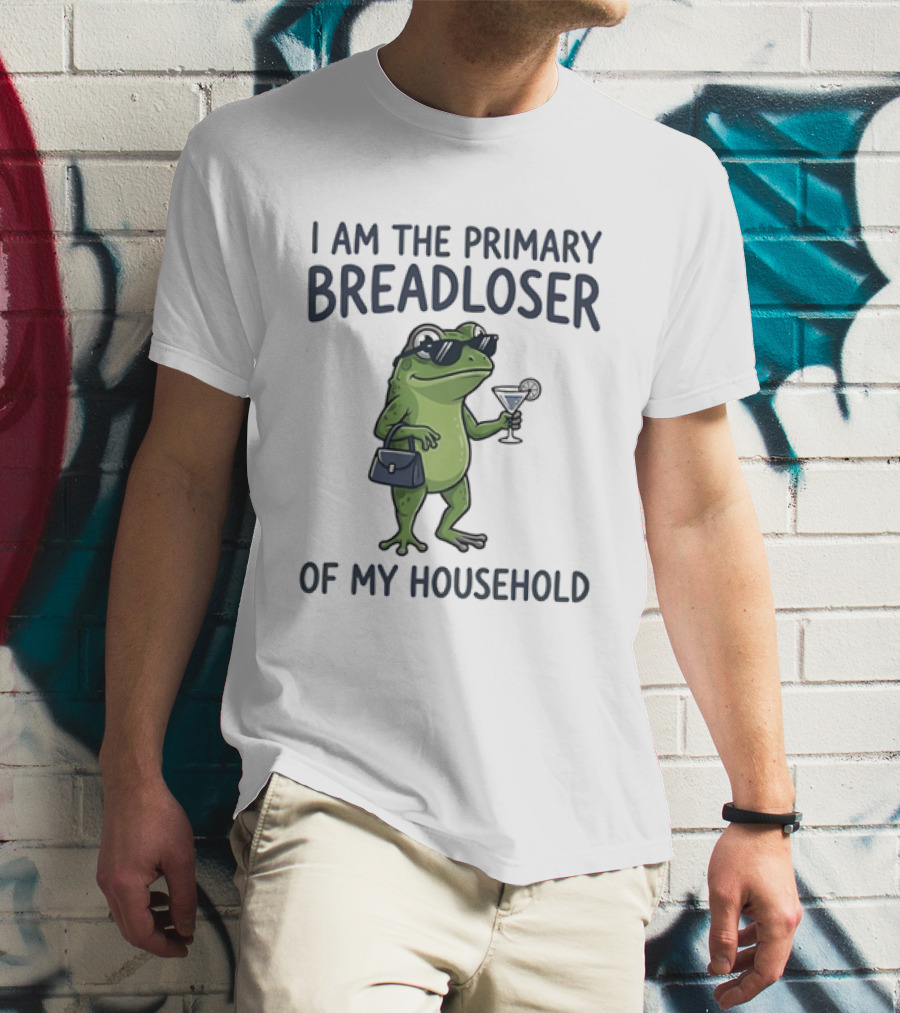 I Am The Primary Breadloser Frog Drinking Cocktail With Handbag And Shades T-Shirt
