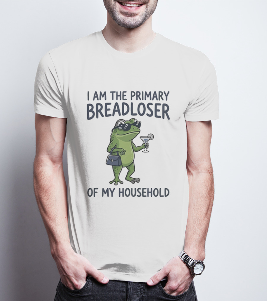 I Am The Primary Breadloser Frog Drinking Cocktail With Handbag And Shades T-Shirt