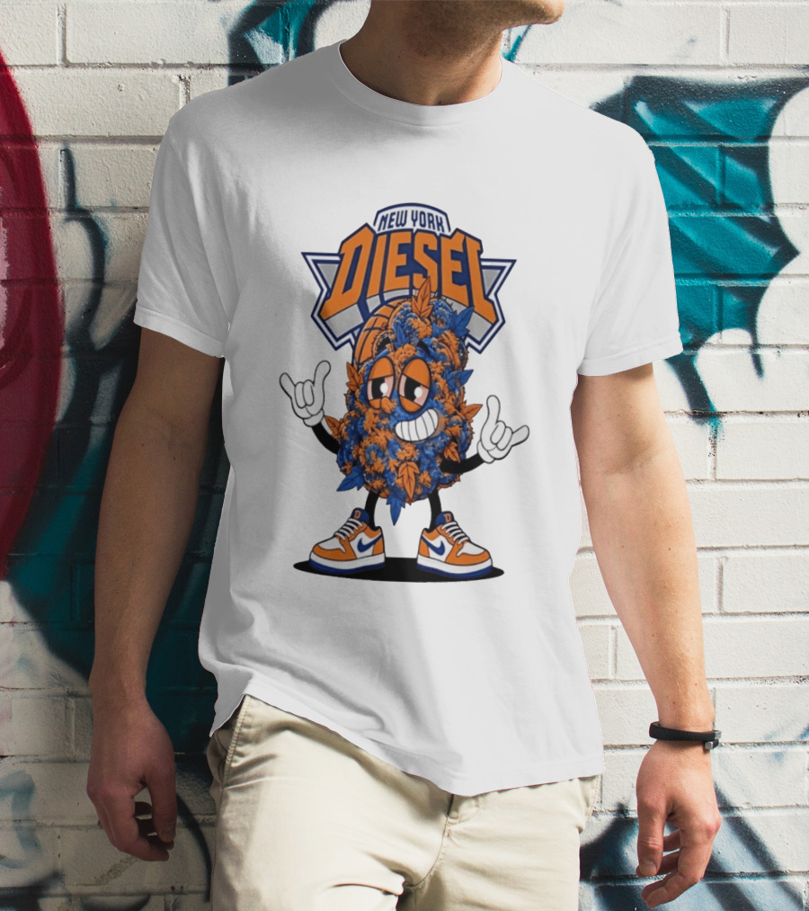 New York Diesel Basketball Weed Character Sneakers T-Shirt