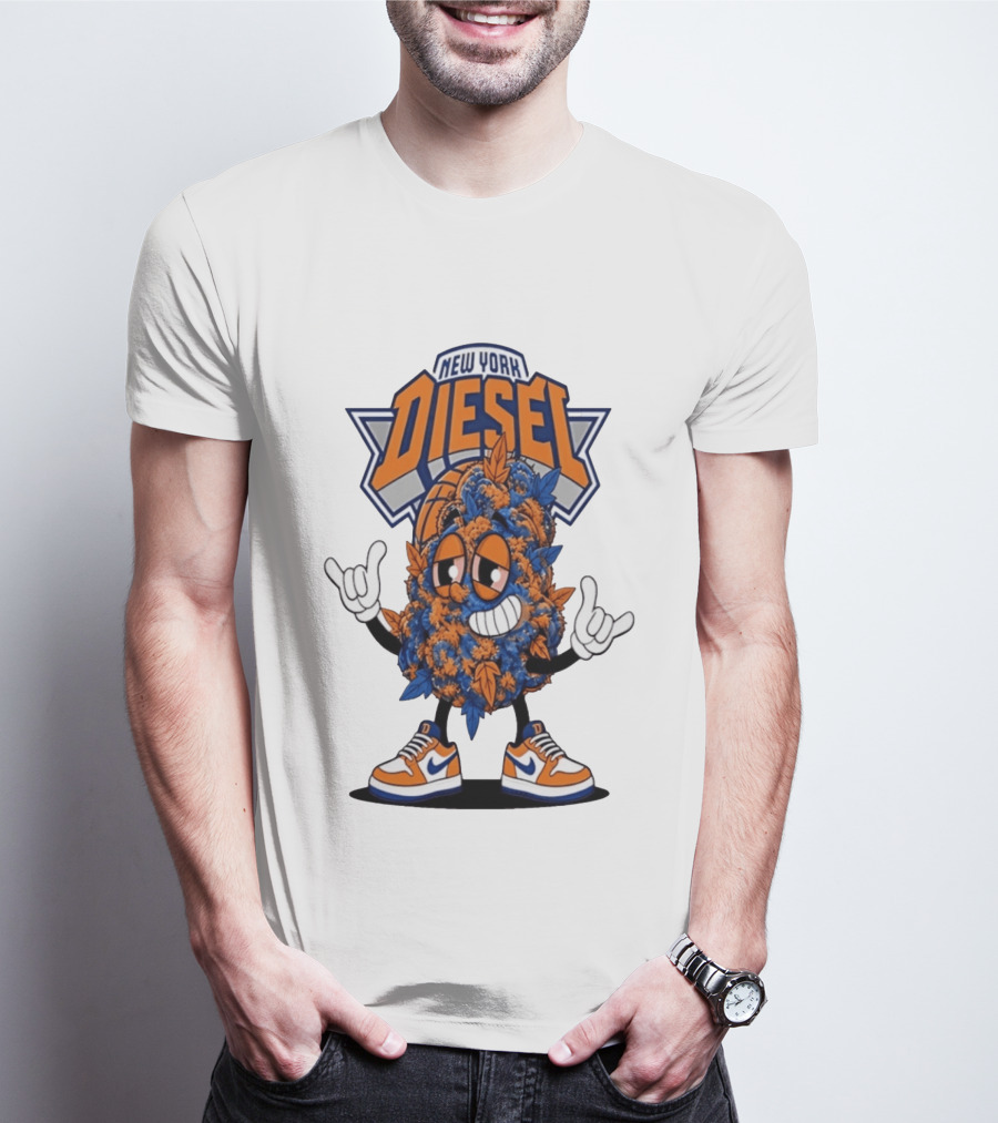 New York Diesel Basketball Weed Character Sneakers T-Shirt