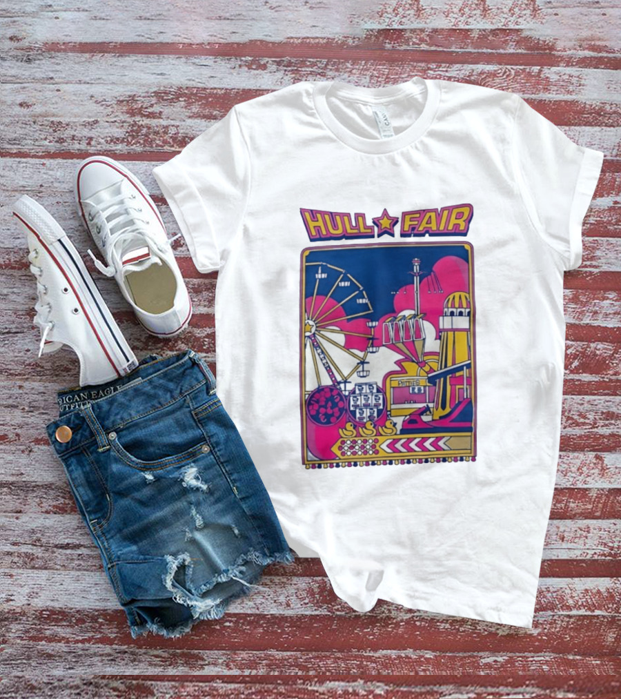 Hull Fair Ferris Wheel Carnival Rides And Helter Skelter T-Shirt
