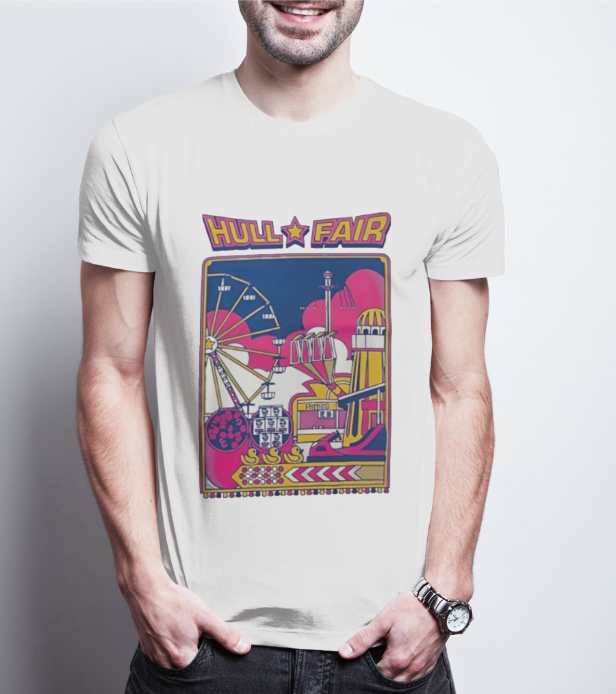 Hull Fair Ferris Wheel Carnival Rides And Helter Skelter T-Shirt