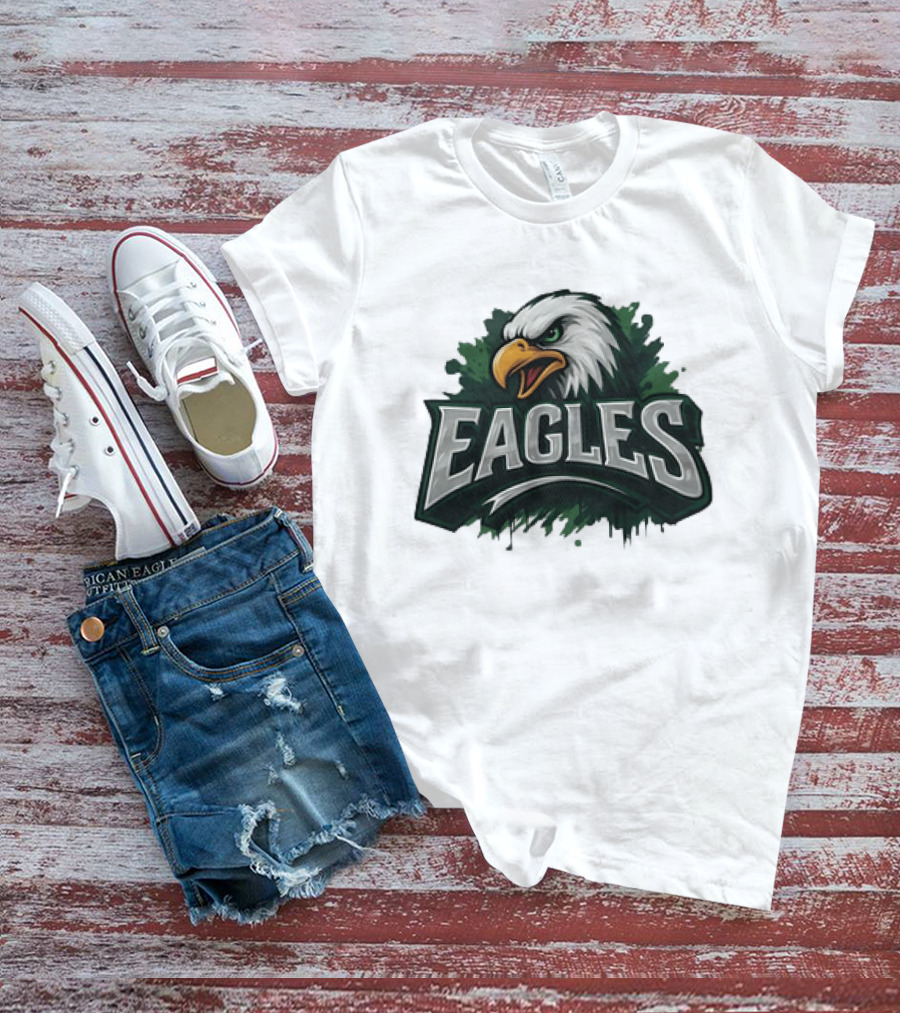 Philadelphia Eagles Distressed Graffiti Style Eagles Head T-Shirt