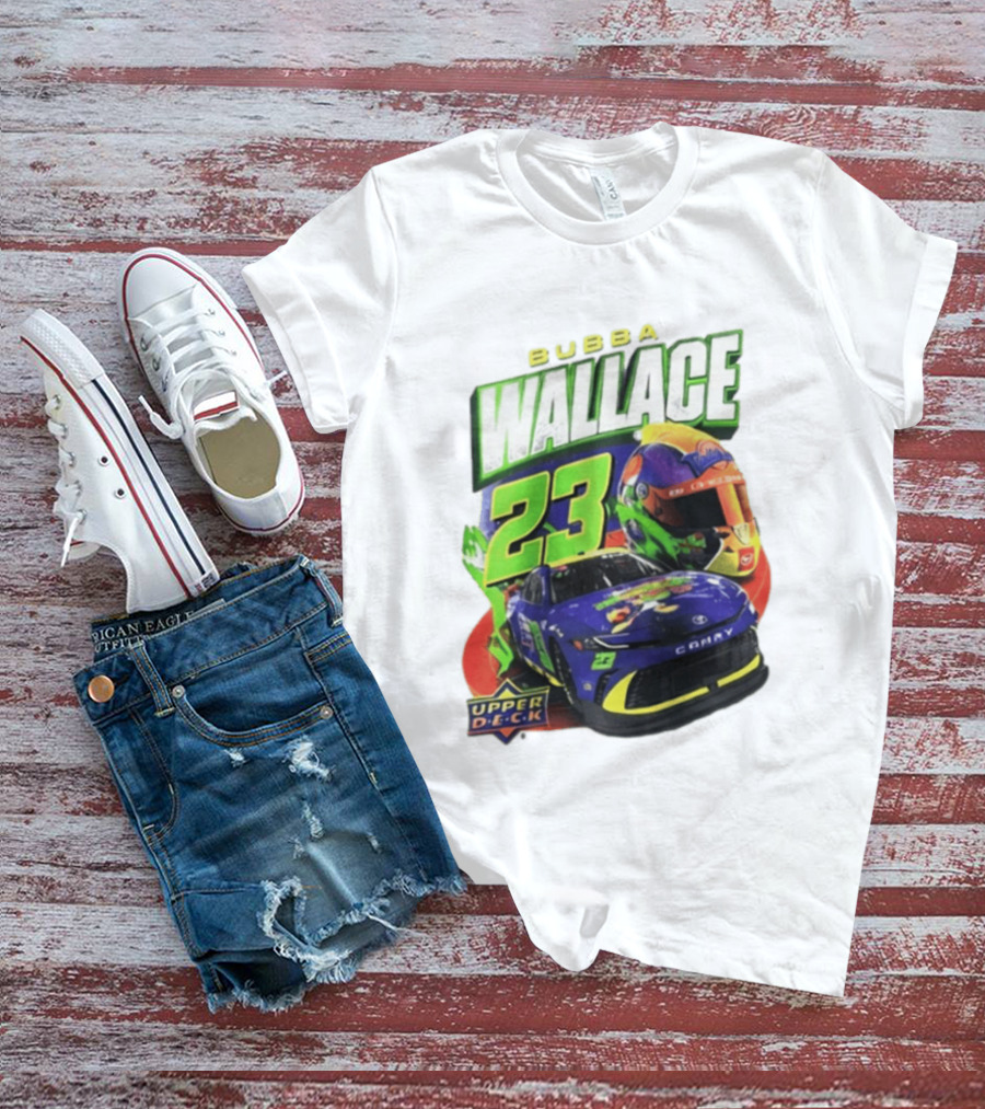 Space Jam's 30th Anniversary Bubba Wallace 23 Upper Deck Racing Car Helmet T-Shirt