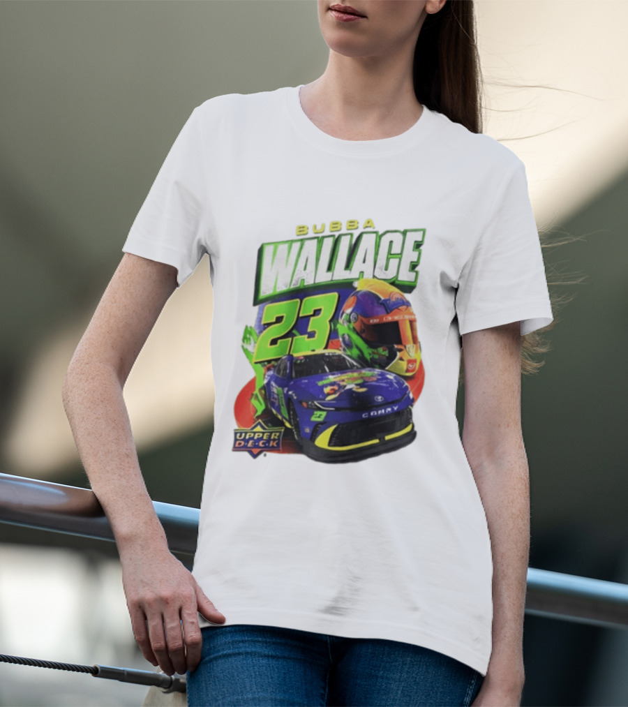 Space Jam's 30th Anniversary Bubba Wallace 23 Upper Deck Racing Car Helmet T-Shirt