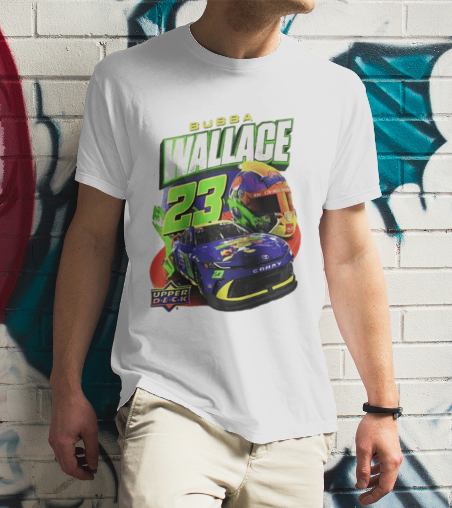 Space Jam's 30th Anniversary Bubba Wallace 23 Upper Deck Racing Car Helmet T-Shirt