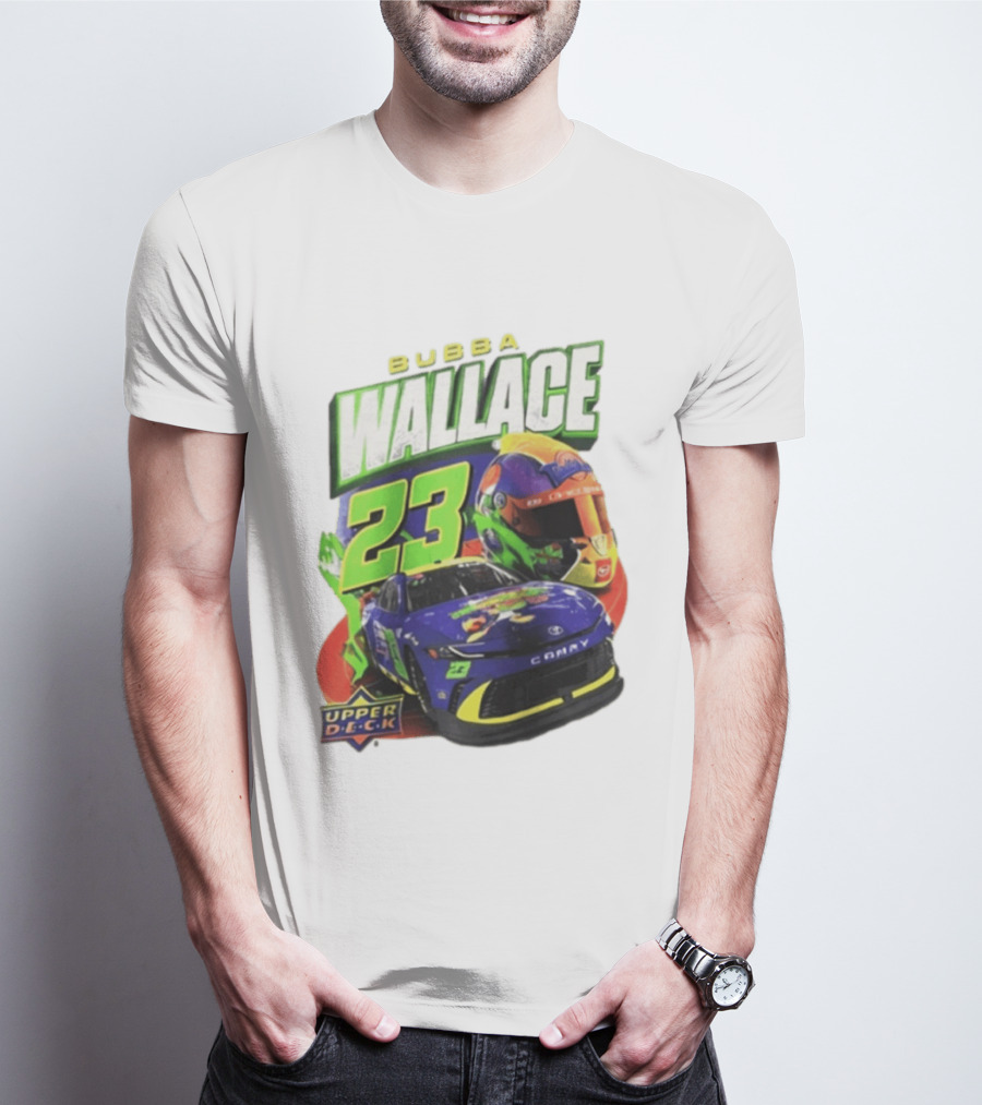Space Jam's 30th Anniversary Bubba Wallace 23 Upper Deck Racing Car Helmet T-Shirt