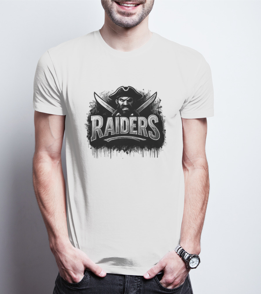 Las Vegas Raiders Distressed Pirate Logo Skull Swords And Raider T-Shirt