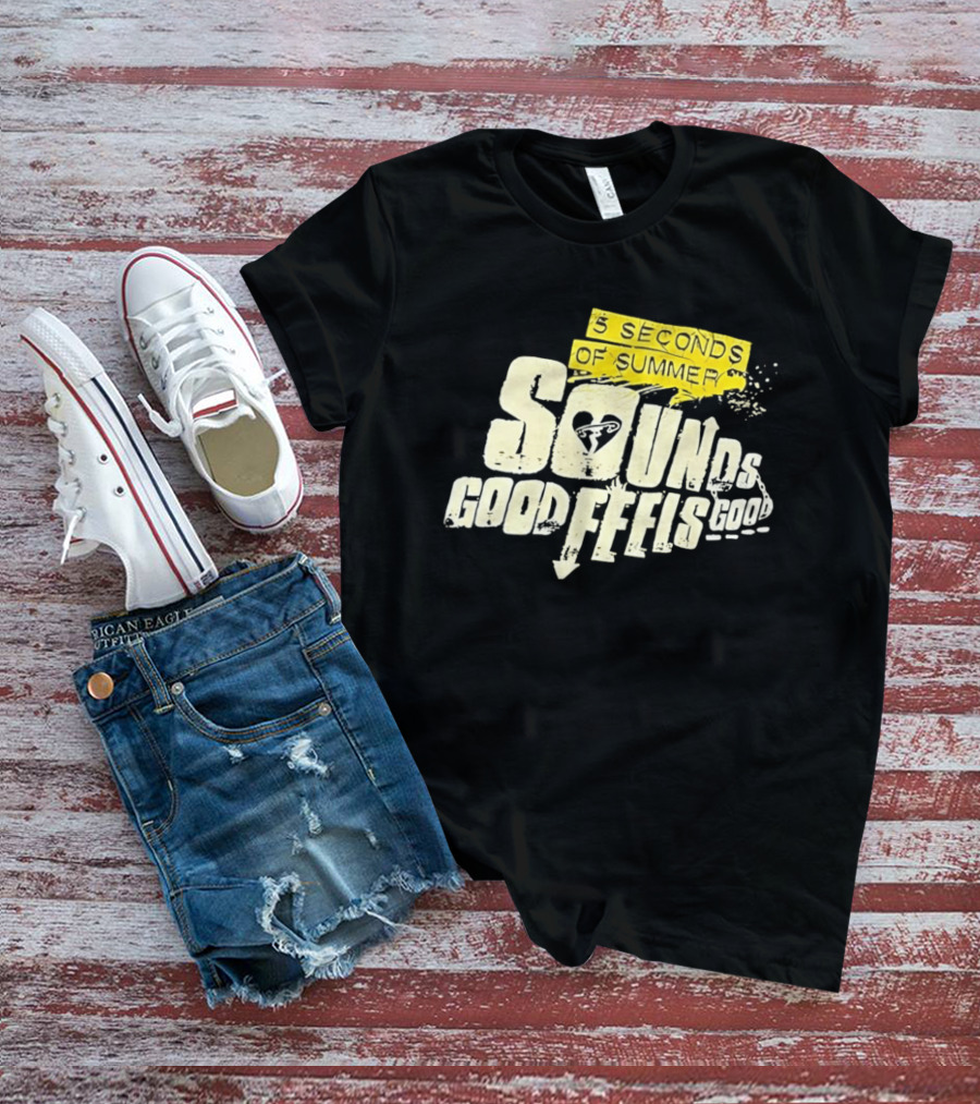 5 Seconds Of Summer Sounds Good Feels Good Heart Arrow T-Shirt