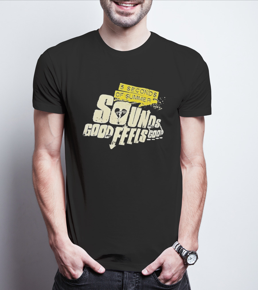5 Seconds Of Summer Sounds Good Feels Good Heart Arrow T-Shirt