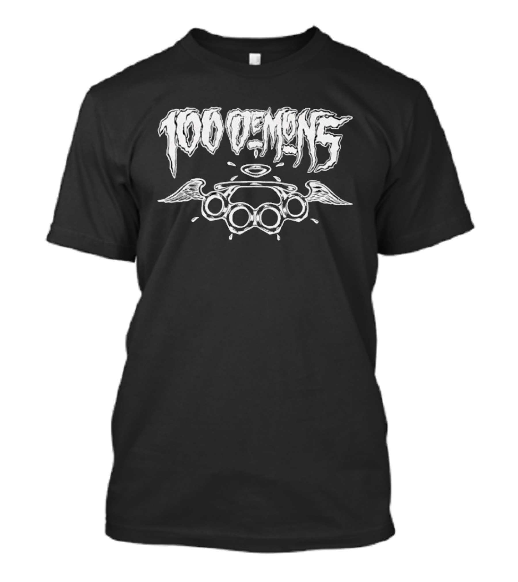 100 Demons Winged Brass Knuckles Halo T-Shirt