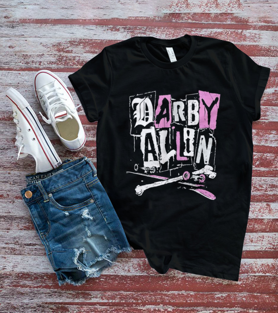 AEW Darby Allin Skateboard Hammer Grunge Graffiti T-Shirt
