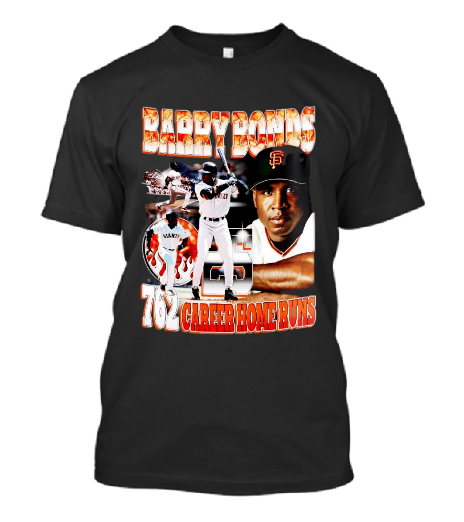 Barry Bonds Giants 25 San Francisco 762 Career Home Runs T-Shirt
