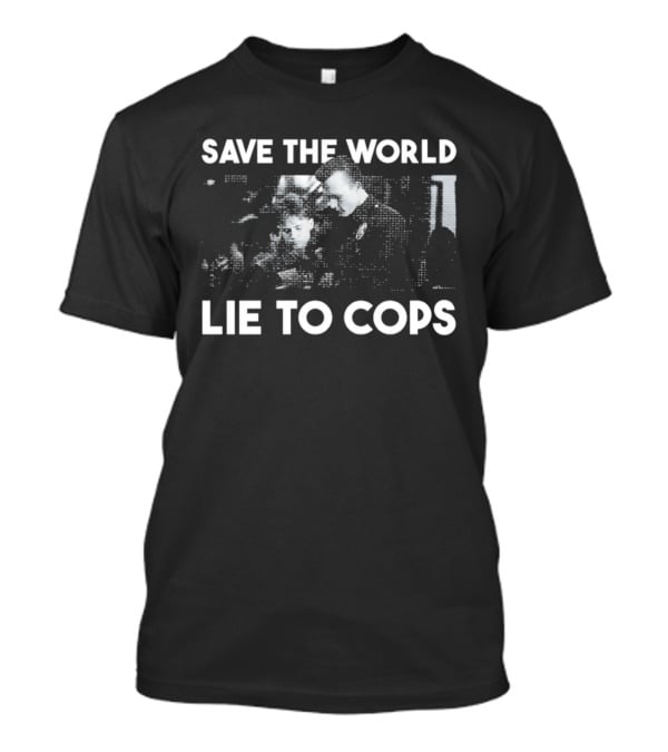 Edward Furlong Robert Patrick Save The World Lie To Cops Halftone T-Shirt