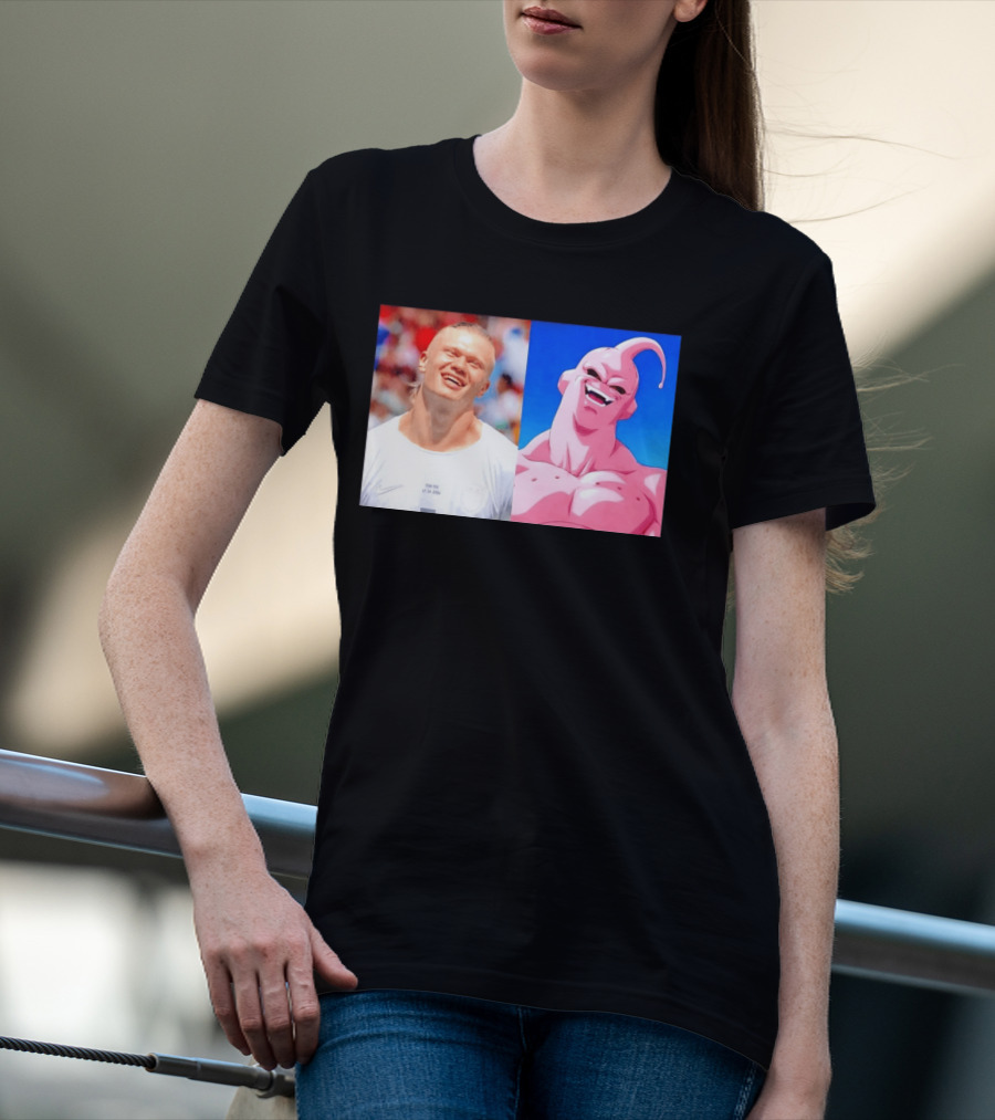 Erling Haaland Majin Buu Dragon Ball Z Comparison T-Shirt