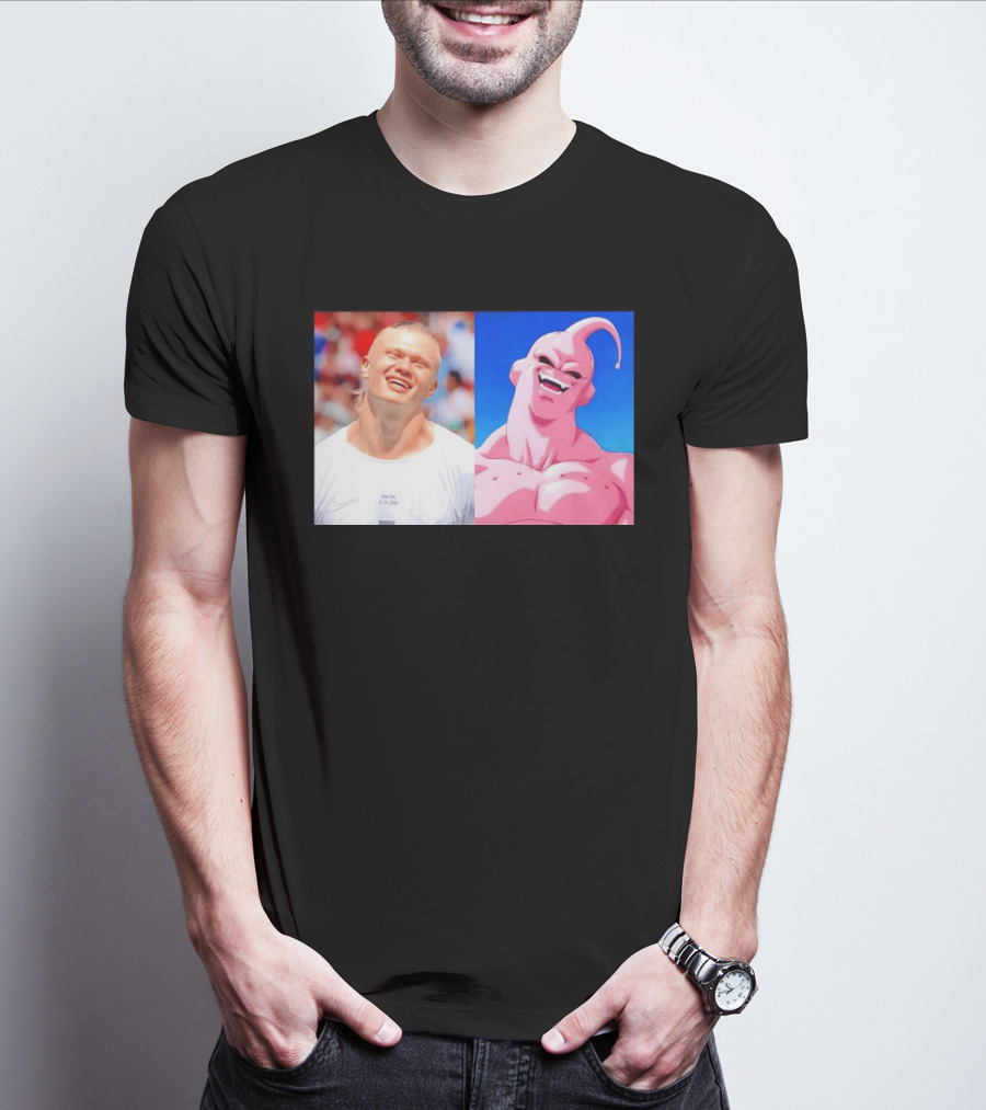 Erling Haaland Majin Buu Dragon Ball Z Comparison T-Shirt