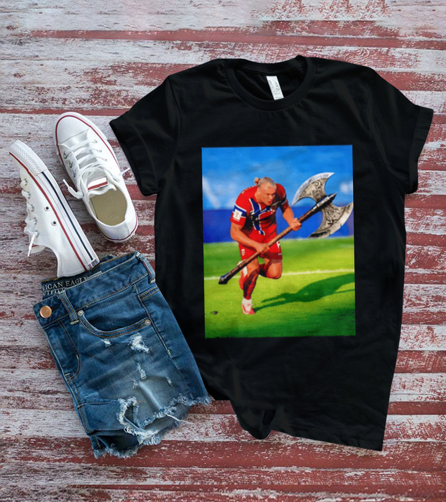 Erling Haaland Norway Viking Warrior Meme Football Team T-Shirt