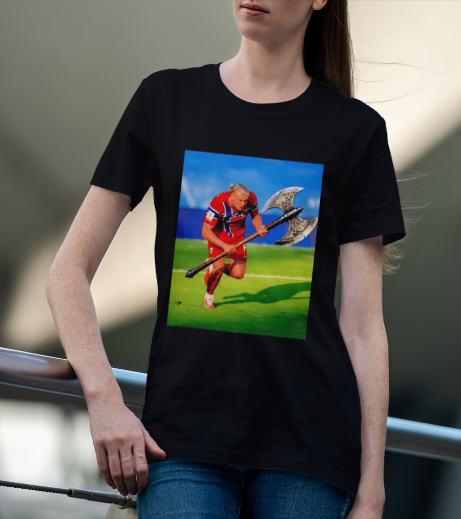 Erling Haaland Norway Viking Warrior Meme Football Team T-Shirt