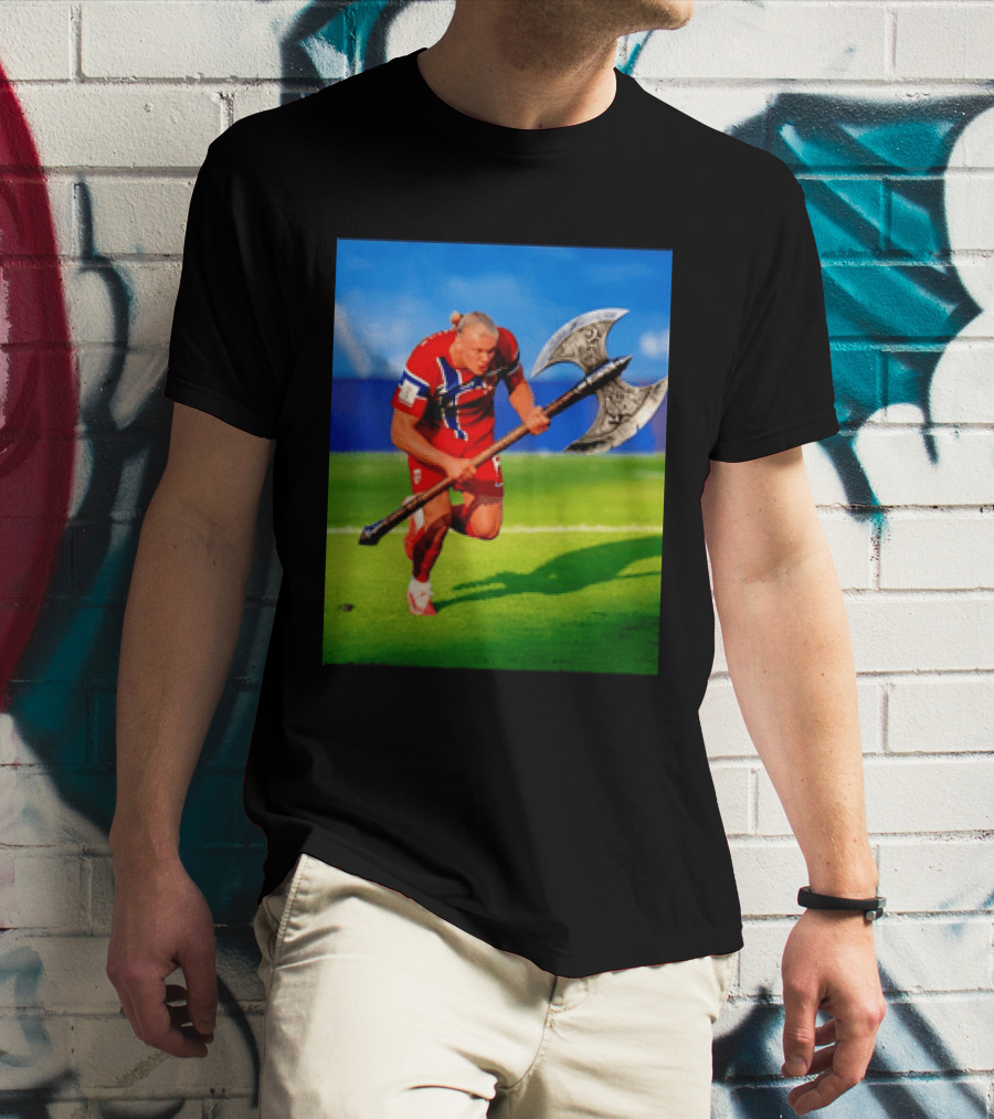 Erling Haaland Norway Viking Warrior Meme Football Team T-Shirt