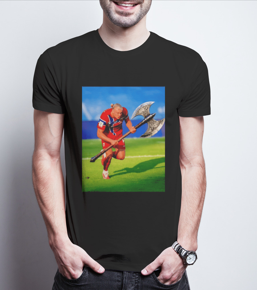 Erling Haaland Norway Viking Warrior Meme Football Team T-Shirt