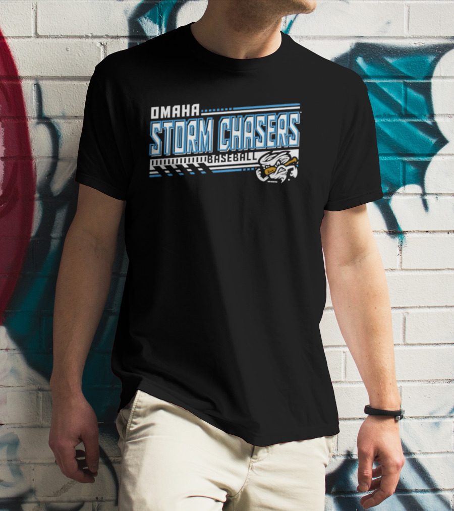 Omaha Storm Chasers Baseball Team Mascot Batting Theme Vintage Sports T-Shirt