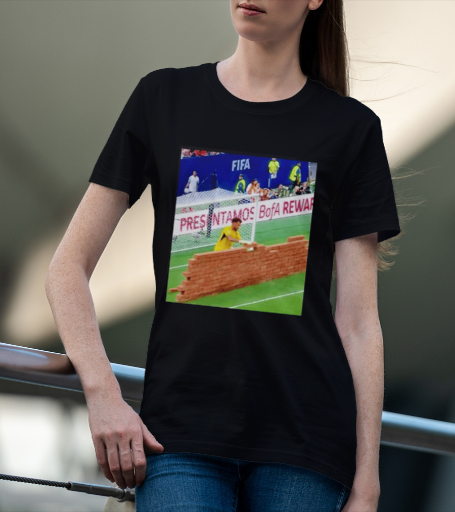 Vozinha Cape Verde FIFA Goalkeeper Meme Brick Wall Soccer Humor T-Shirt