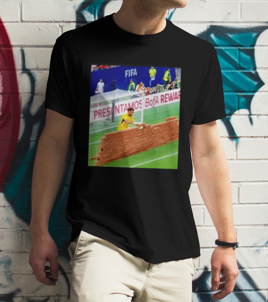 Vozinha Cape Verde FIFA Goalkeeper Meme Brick Wall Soccer Humor T-Shirt