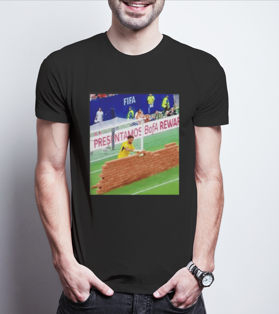 Vozinha Cape Verde FIFA Goalkeeper Meme Brick Wall Soccer Humor T-Shirt
