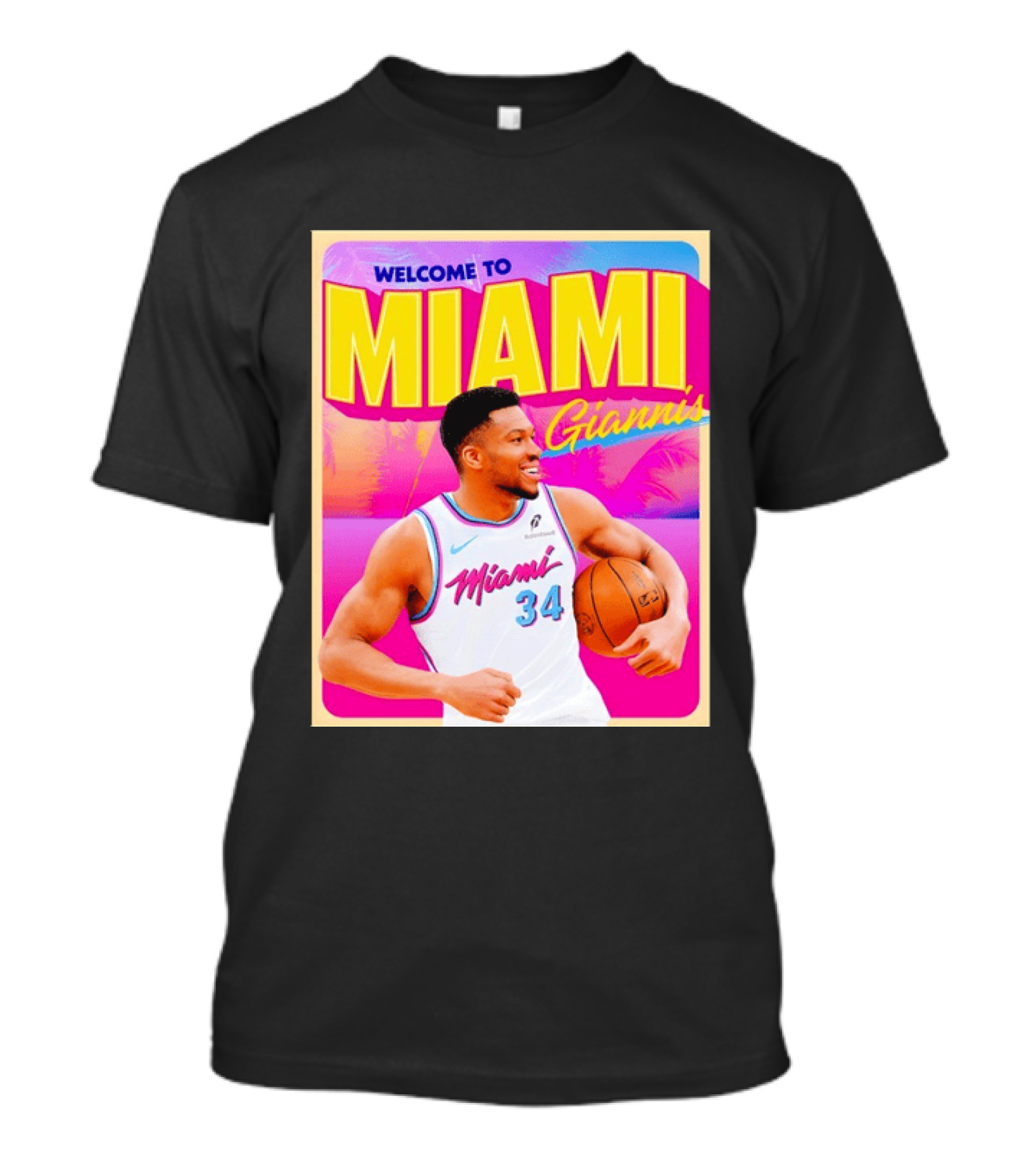 Welcome To Miami Giannis Miami Heat Basketball 34 T-Shirt