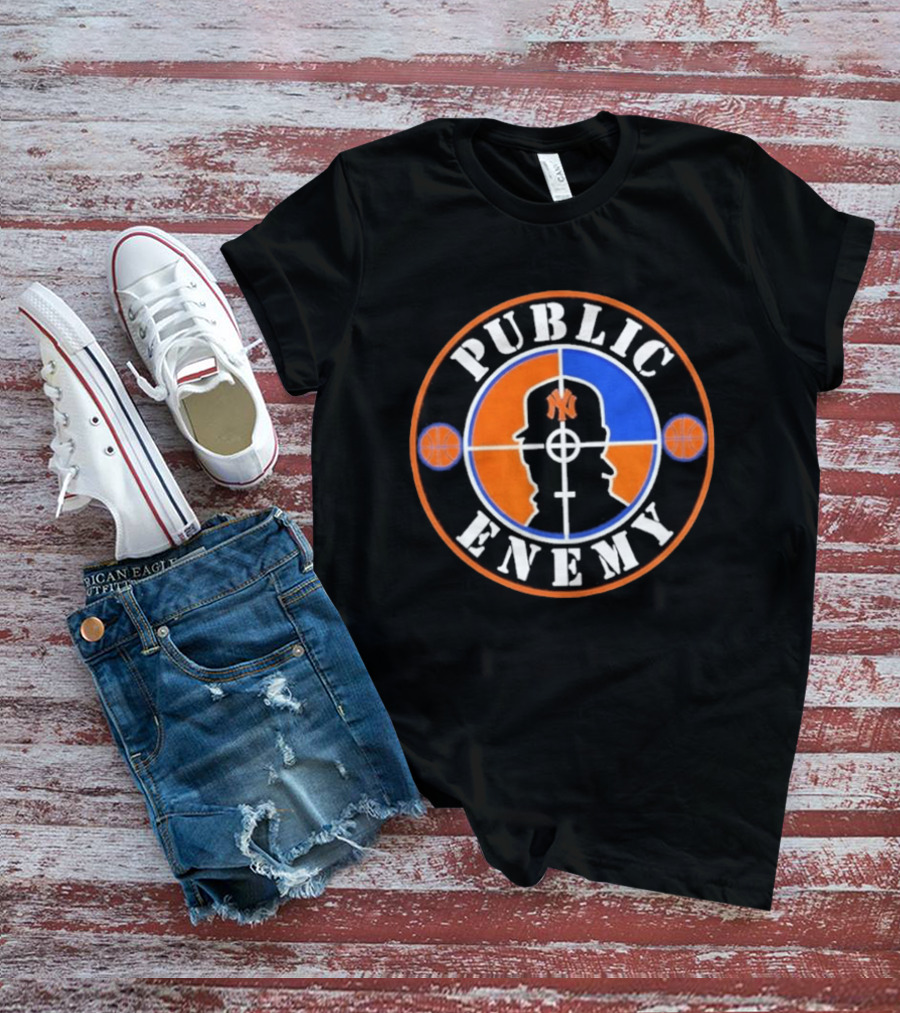 Public Enemy New York Knicks Basketball Crosshair T-Shirt