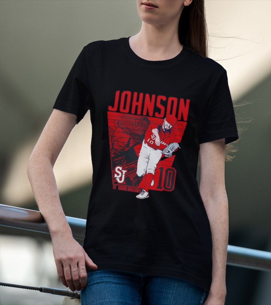 St. John's Baseball Johnson 10 Player Action T-Shirt