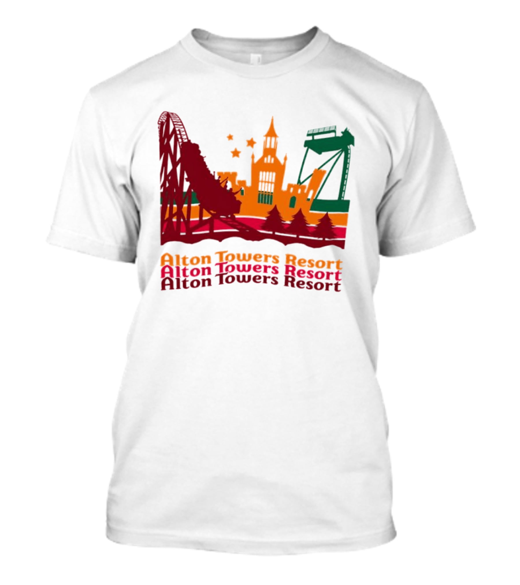Alton Towers Resort Iconic Rides And Castle Attractions T-Shirt
