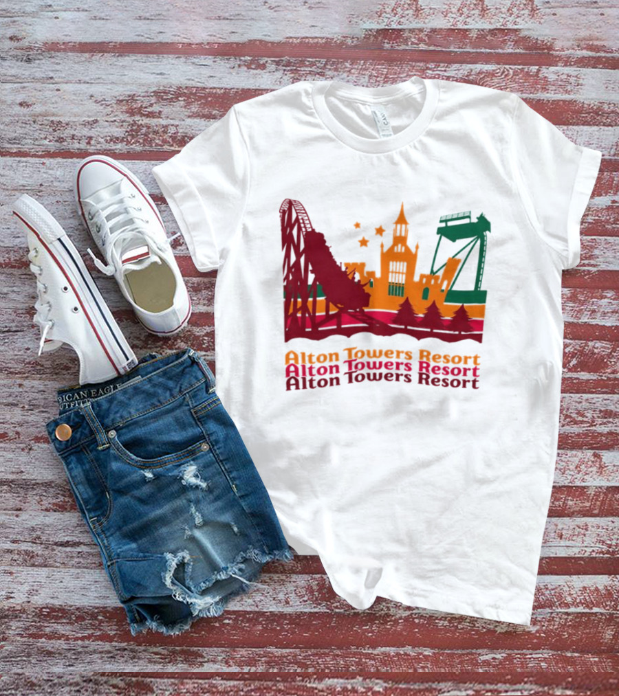 Alton Towers Resort Iconic Rides And Castle Attractions T-Shirt