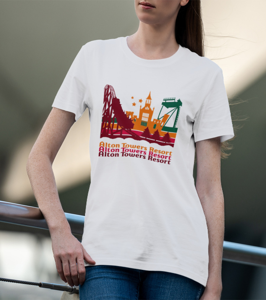 Alton Towers Resort Iconic Rides And Castle Attractions T-Shirt