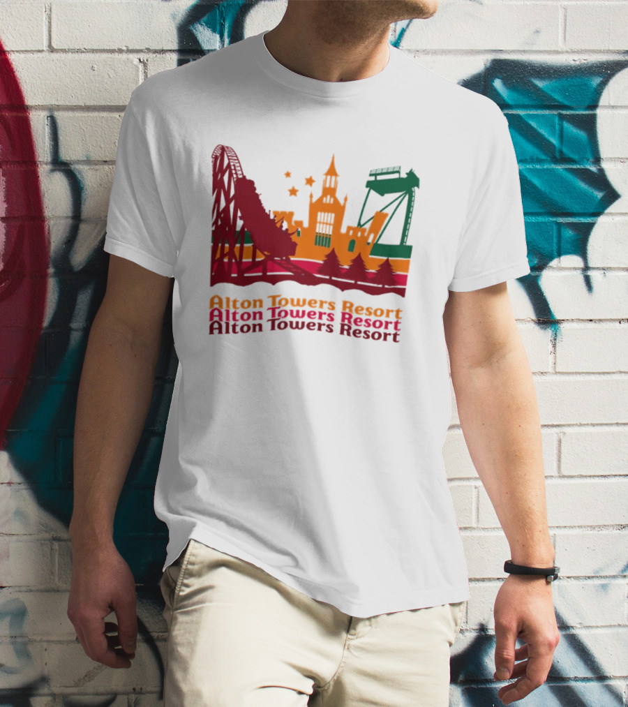 Alton Towers Resort Iconic Rides And Castle Attractions T-Shirt