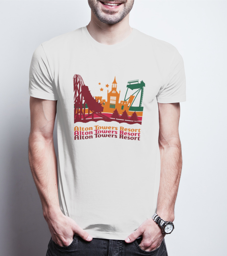 Alton Towers Resort Iconic Rides And Castle Attractions T-Shirt
