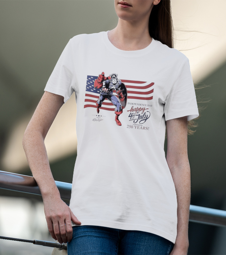 Captain America Marvel Comics Happy 4th Of July Independence Day Celebration T-Shirt