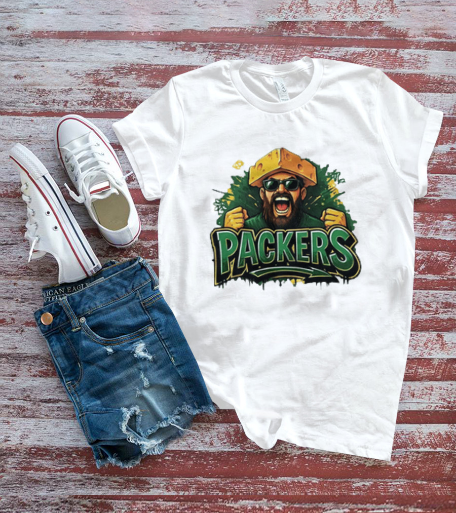 Packers Cheesehead Fan Graffiti T-Shirt