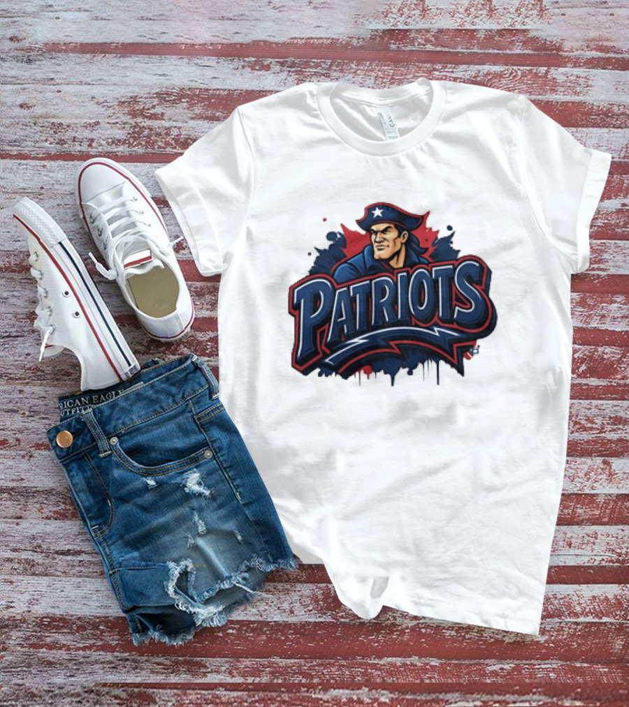 New England Patriots Graffiti Pat Patriot Iconic Team T-Shirt