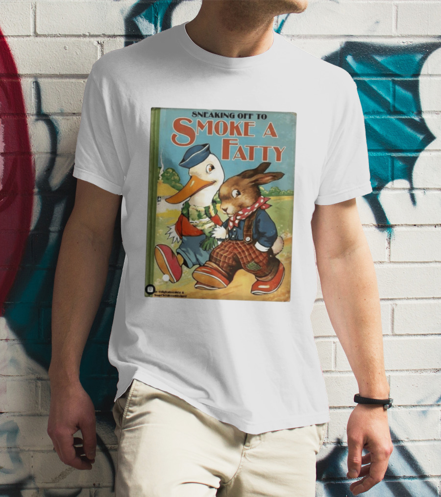 Sneaking Off To Smoke A Fatty Anthropomorphic Duck Rabbit Book Cover T-Shirt