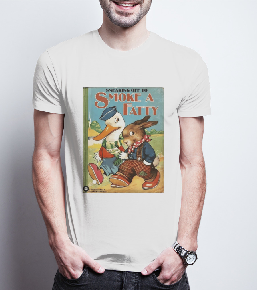 Sneaking Off To Smoke A Fatty Anthropomorphic Duck Rabbit Book Cover T-Shirt