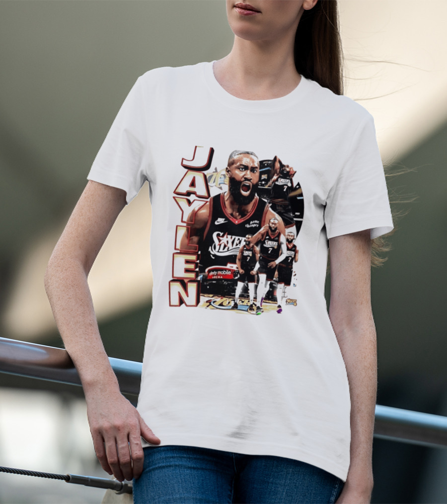 Jaylen Brown Nike 76ers Number 7 Bootleg Collage T-Shirt