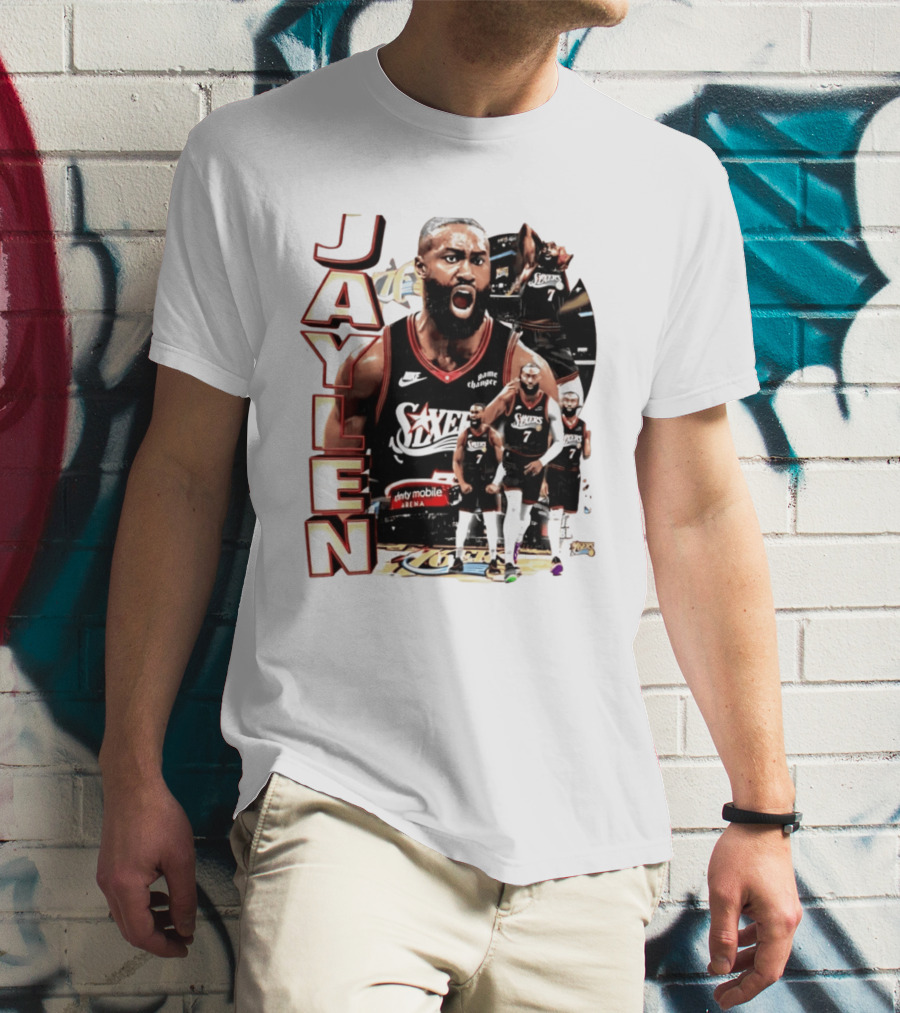 Jaylen Brown Nike 76ers Number 7 Bootleg Collage T-Shirt