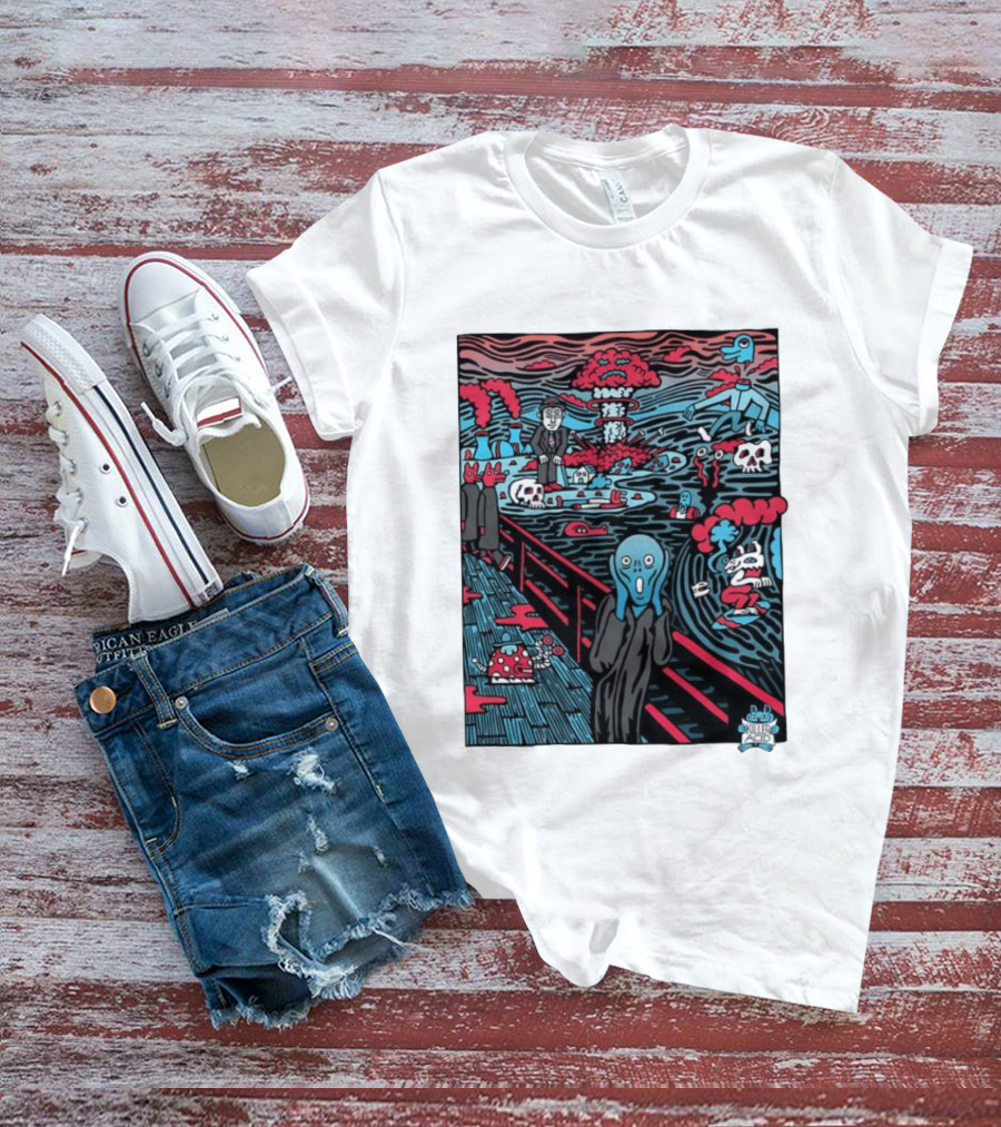 The American Scream Killer Acid Psychedelic Surrealist Edvard Munch Mashup T-Shirt