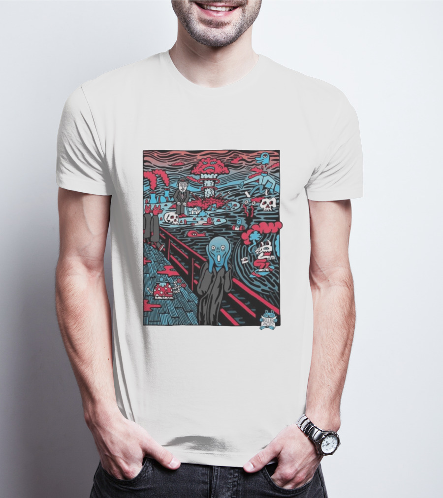 The American Scream Killer Acid Psychedelic Surrealist Edvard Munch Mashup T-Shirt