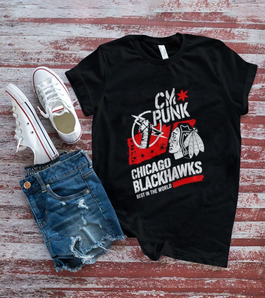 CM Punk Chicago Blackhawks Best In The World T-Shirt