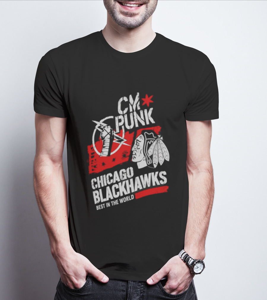 CM Punk Chicago Blackhawks Best In The World T-Shirt