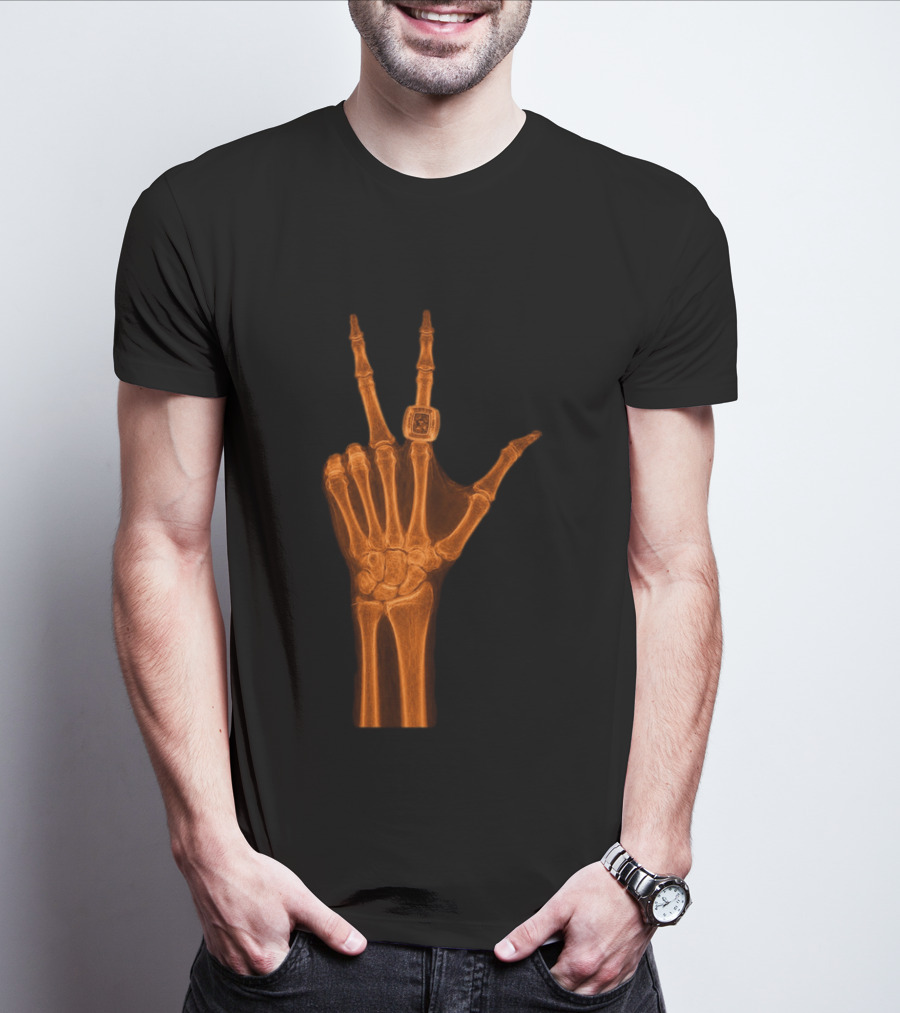 Jalen Brunson X Ray Peace Gesture With Championship Ring T-Shirt
